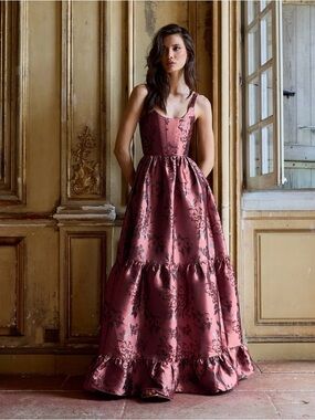 ISO! WANTED! V. Chapman Rose Jacquard Dress Dusty Rose